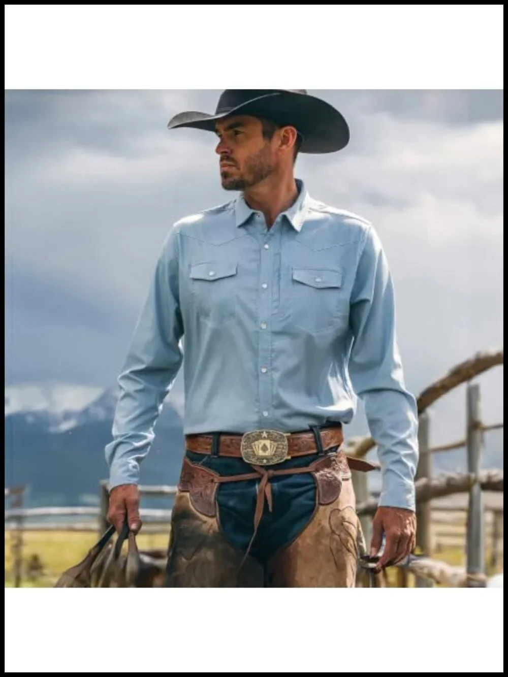 LALATCH Men's Cut-to-Fit Ratchet Leather Western Belt with Automatic Buckle